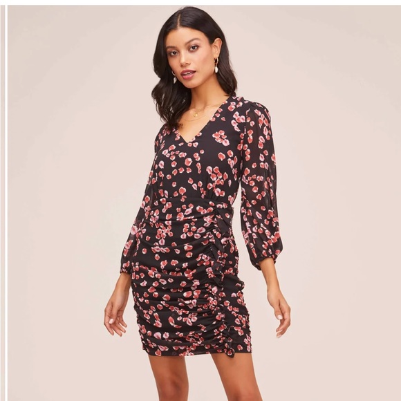 ASTR the Label shirred long sleeve mini dress - Picture 4 of 8